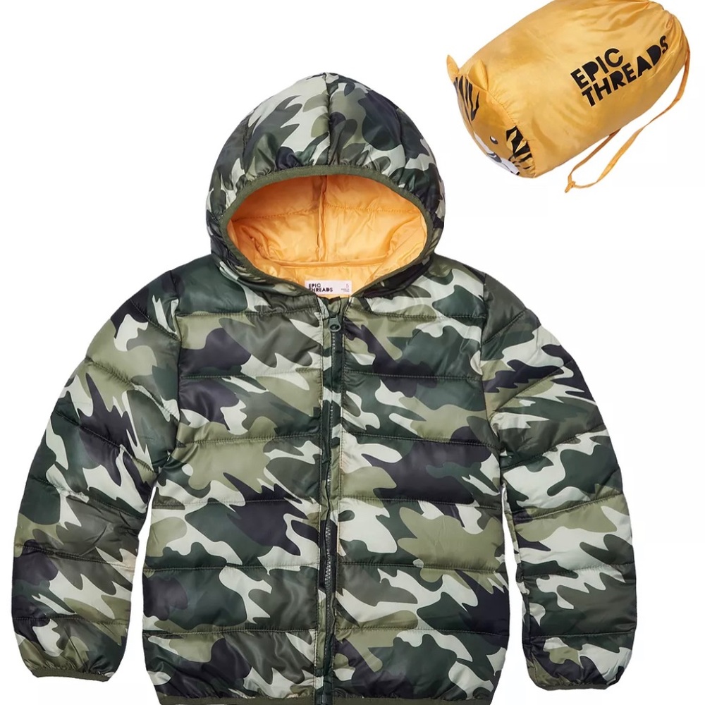 Epic Threads Big Boys Packable Jacket with Bag Large (16-18) Eucalyptus